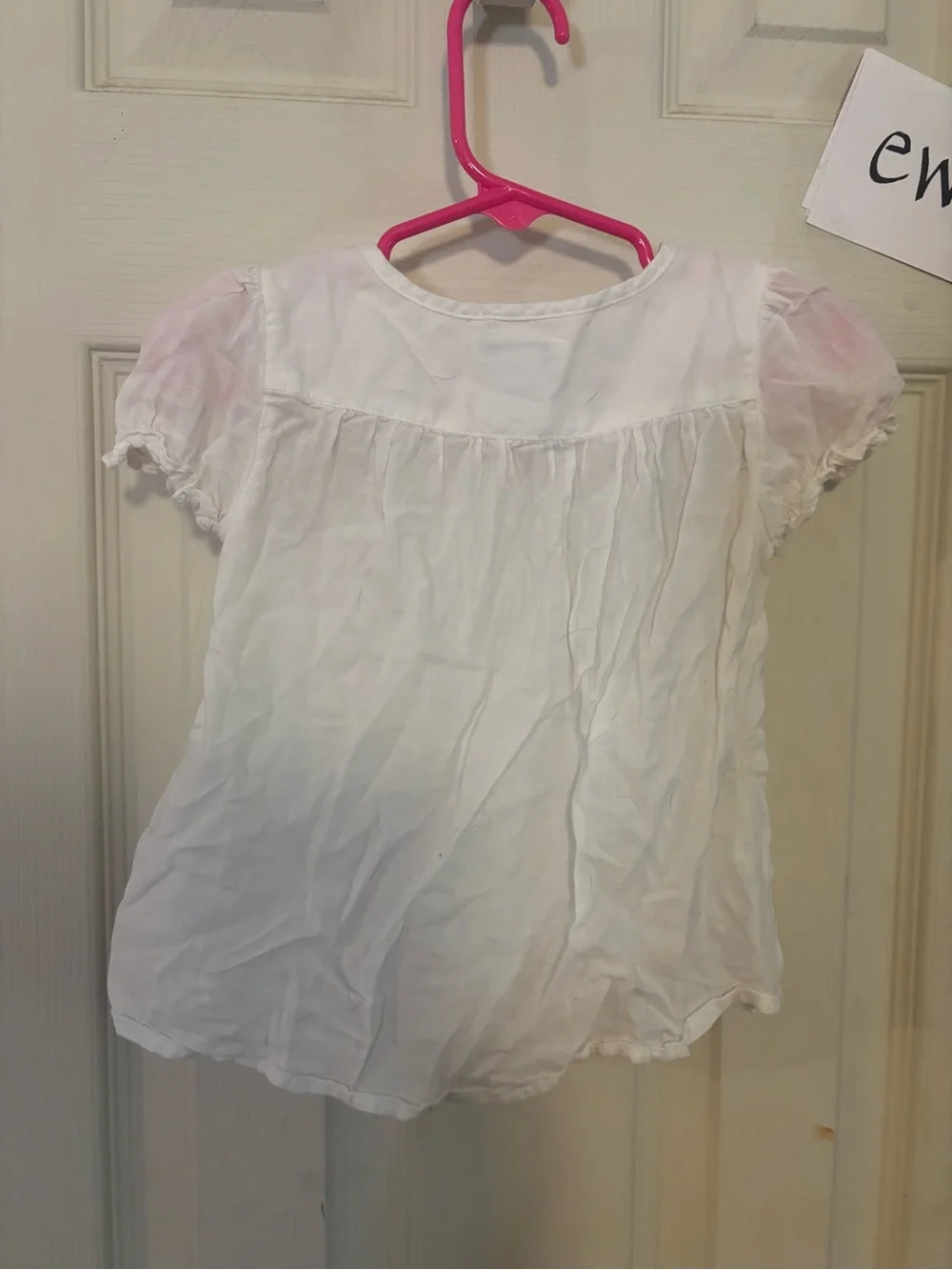 Ralph Lauren White Short-Sleeve Ruffled Front Blouse